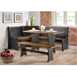 Kingfisher Lane Transitional Solid Wood Dining Nook in Black