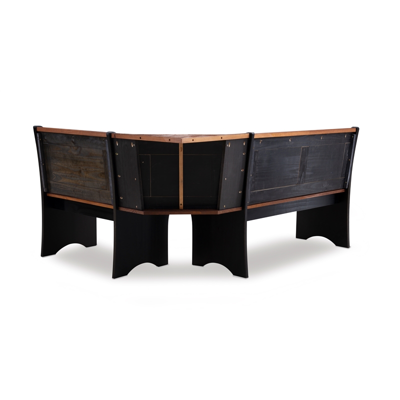 Kingfisher Lane Transitional Solid Wood Dining Nook in Black