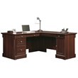 Kingfisher Lane L-Shaped Contemporary Engineered Wood Desk in Select Cherry