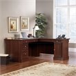 Kingfisher Lane L-Shaped Contemporary Engineered Wood Desk in Select Cherry