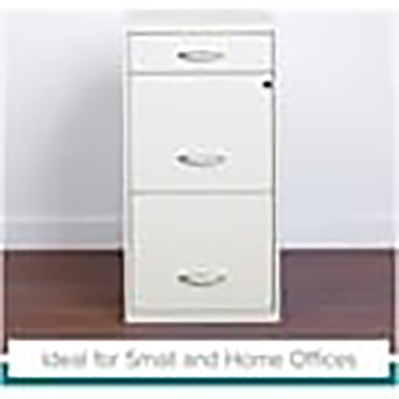 Kingfisher Lane 3-Drawer Contemporary Metal Filing Cabinet in Pearl White