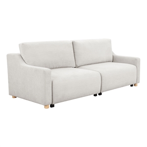 Kingfisher Lane Modern Convertible Sofa in Cream Fabric Upholstery