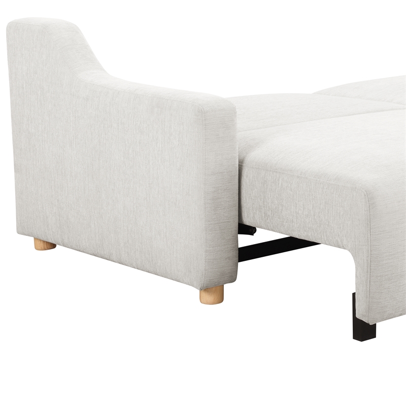 Kingfisher Lane Modern Convertible Sofa in Cream Fabric Upholstery