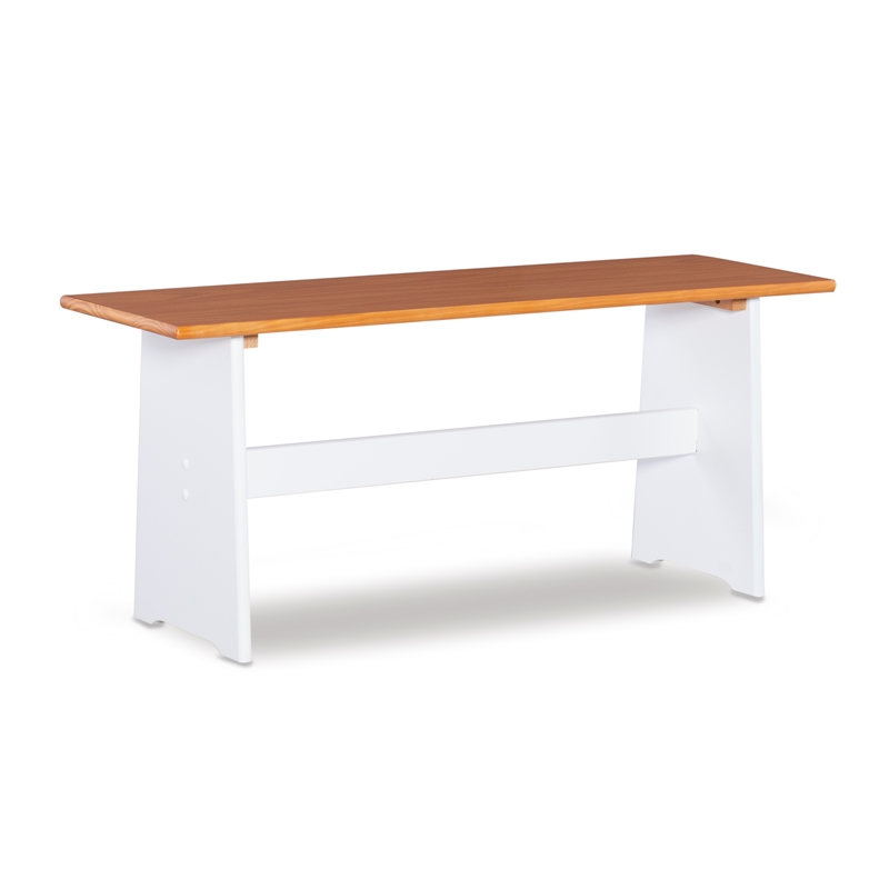 Kingfisher Lane Pine Wood Corner Nook Dining Set with Storage in White & Natural