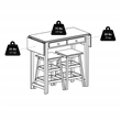 Kingfisher Lane 3-Piece Rectangular Solid Wood Dining Set in Cappuccino