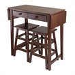 Kingfisher Lane 3-Piece Rectangular Solid Wood Dining Set in Cappuccino