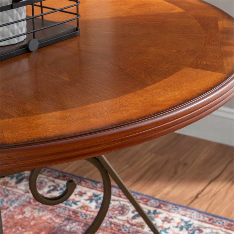 Kingfisher Lane 5 Piece Cherry Wood & Steel Dining Set in Matte Pewter & Bronze