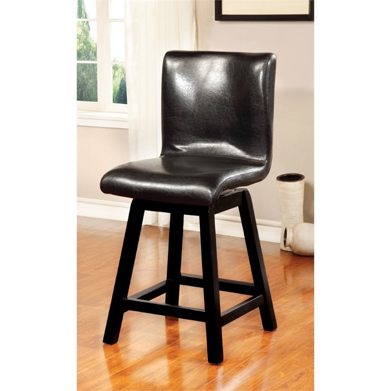 Kingfisher Lane Wood 6-Piece Counter Height Dining Set in Black