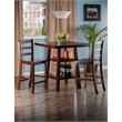 Kingfisher Lane 3-Piece Square Counter Height Solid Wood Dining Set in Walnut
