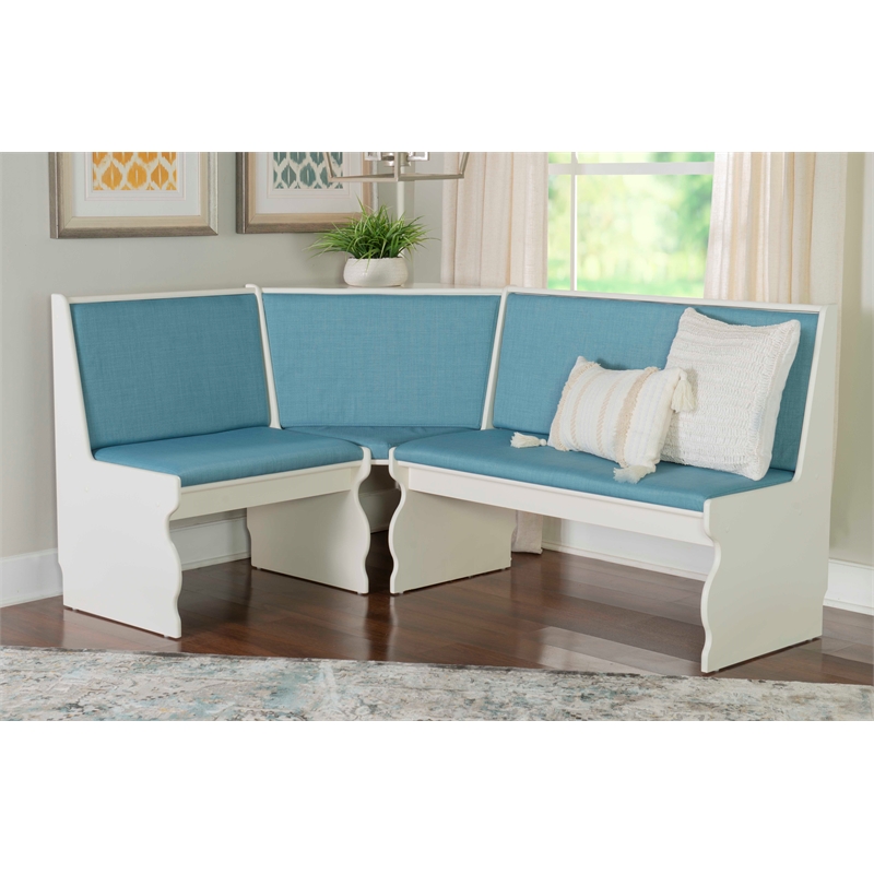Kingfisher Lane Contemporary Wood Corner Nook Dining Set in Blue