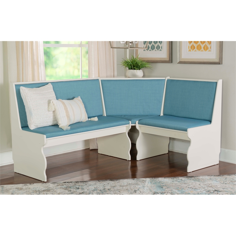 Kingfisher Lane Contemporary Wood Corner Nook Dining Set in Blue