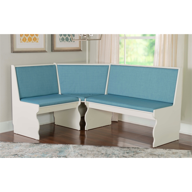 Kingfisher Lane Contemporary Wood Corner Nook Dining Set in Blue