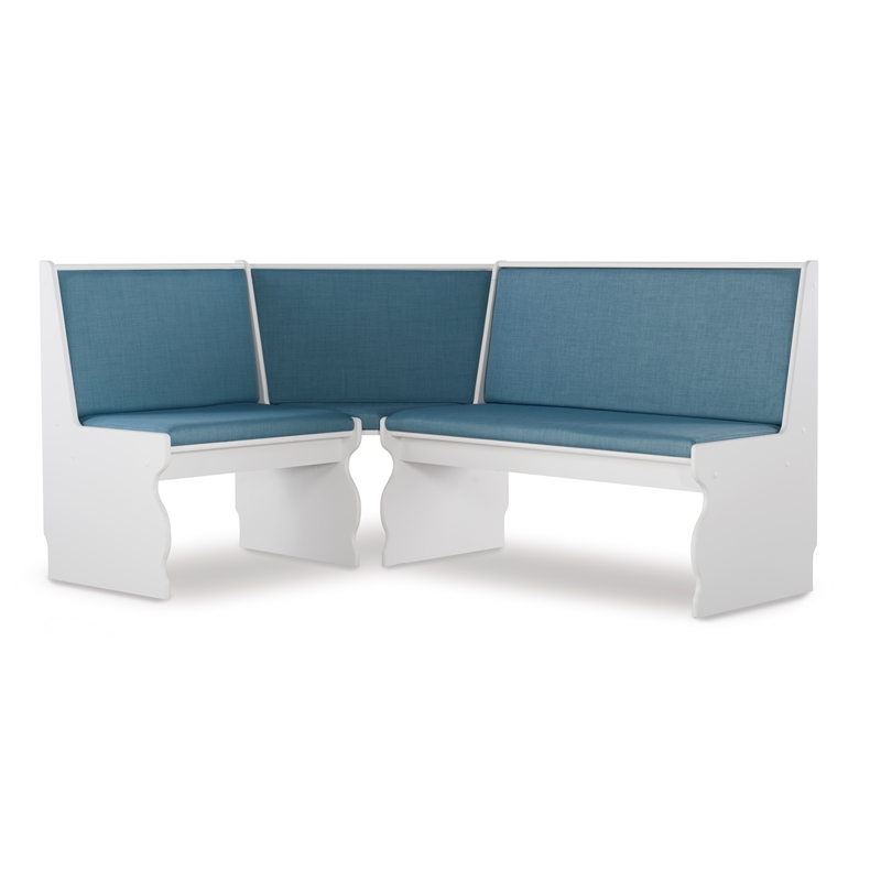 Kingfisher Lane Contemporary Wood Corner Nook Dining Set in Blue