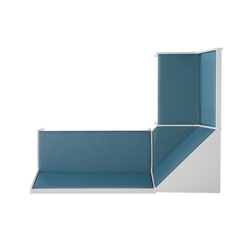 Kingfisher Lane Contemporary Wood Corner Nook Dining Set in Blue