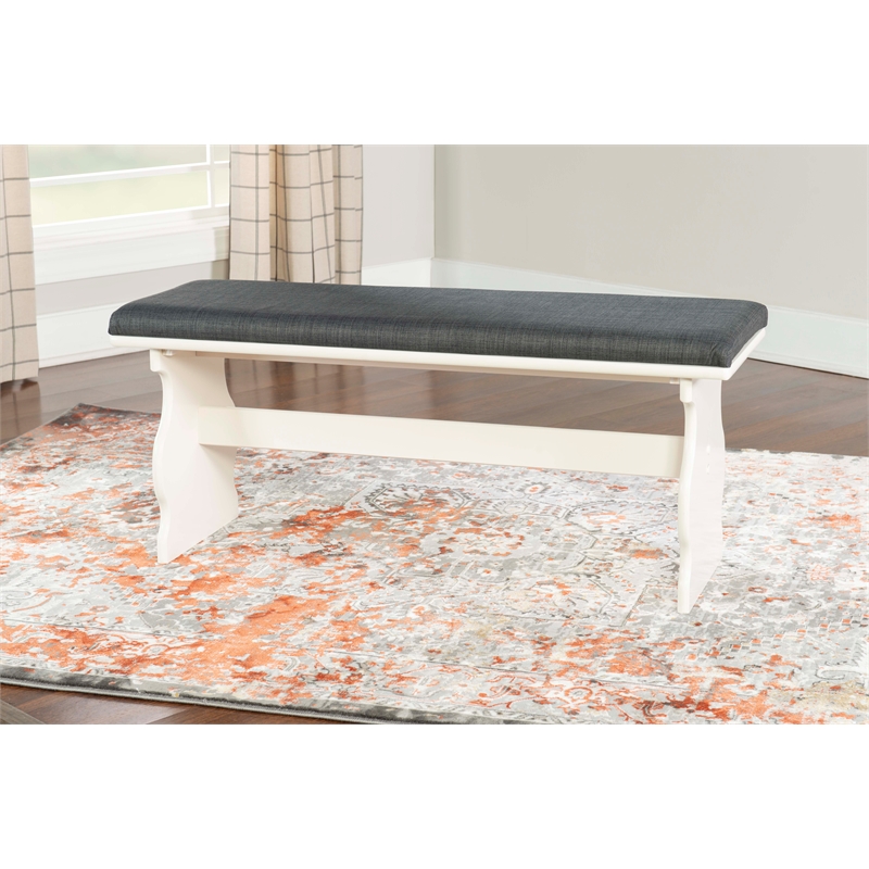 Kingfisher Lane Wood Corner Breakfast Nook Dining Set in Charcoal Gray