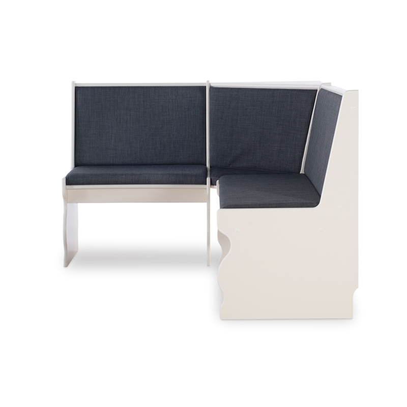 Kingfisher Lane Wood Corner Breakfast Nook Dining Set in Charcoal Gray