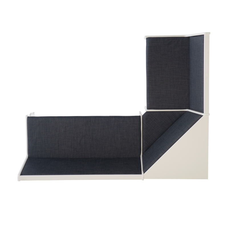 Kingfisher Lane Wood Corner Breakfast Nook Dining Set in Charcoal Gray