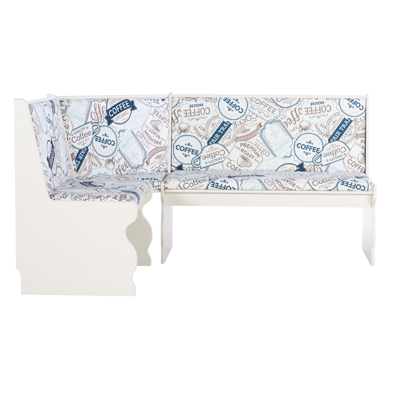 Kingfisher Lane Contemporary Wood Corner Nook Dining Set in White