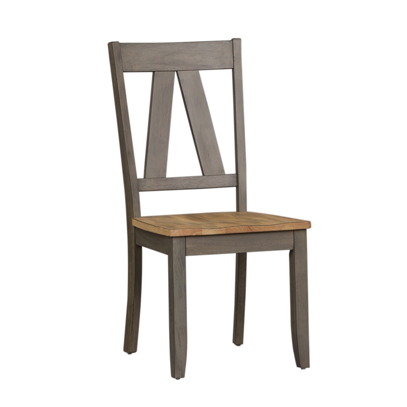 Kingfisher Lane Modern Farm Light Gray 6 Piece Trestle Table Set