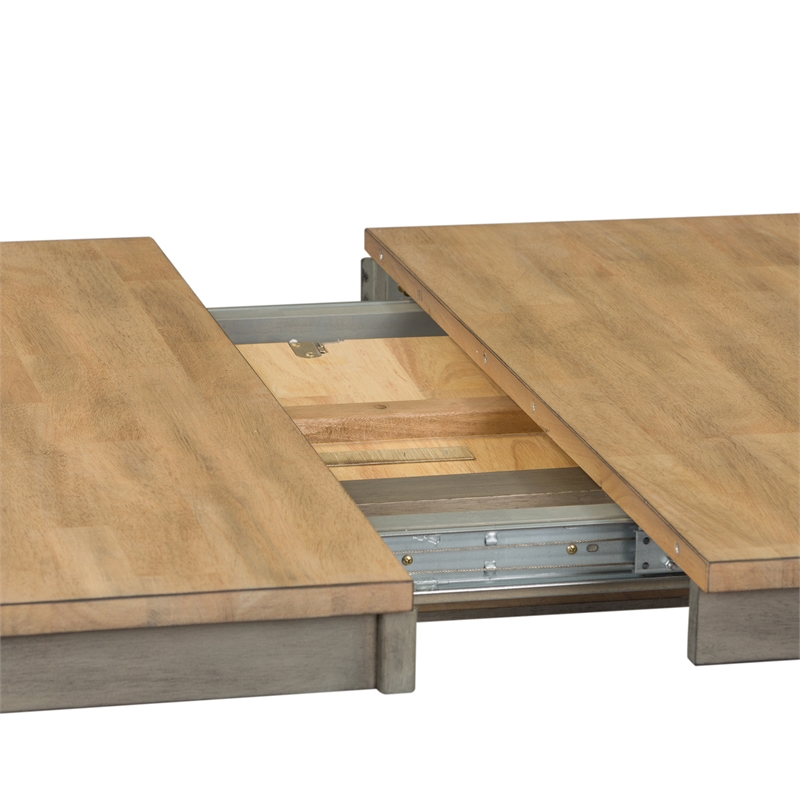 Kingfisher Lane Modern Farm Light Gray 6 Piece Trestle Table Set
