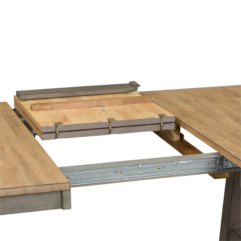 Kingfisher Lane Modern Farm Light Gray 6 Piece Trestle Table Set