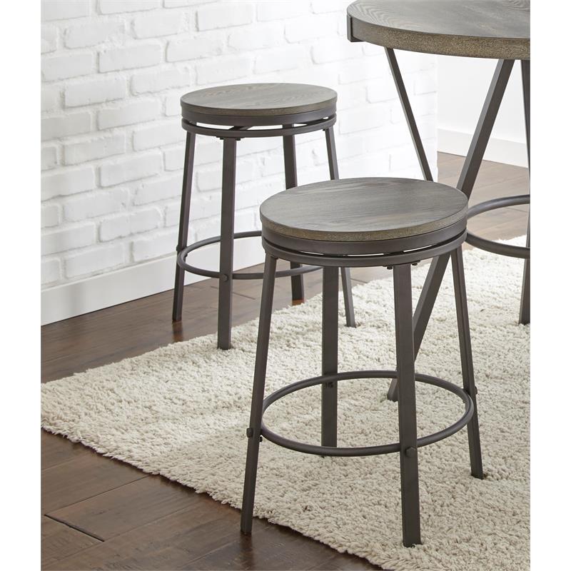 Kingfisher Lane 5 Piece Counter Height Dining Set in Gray and Brown