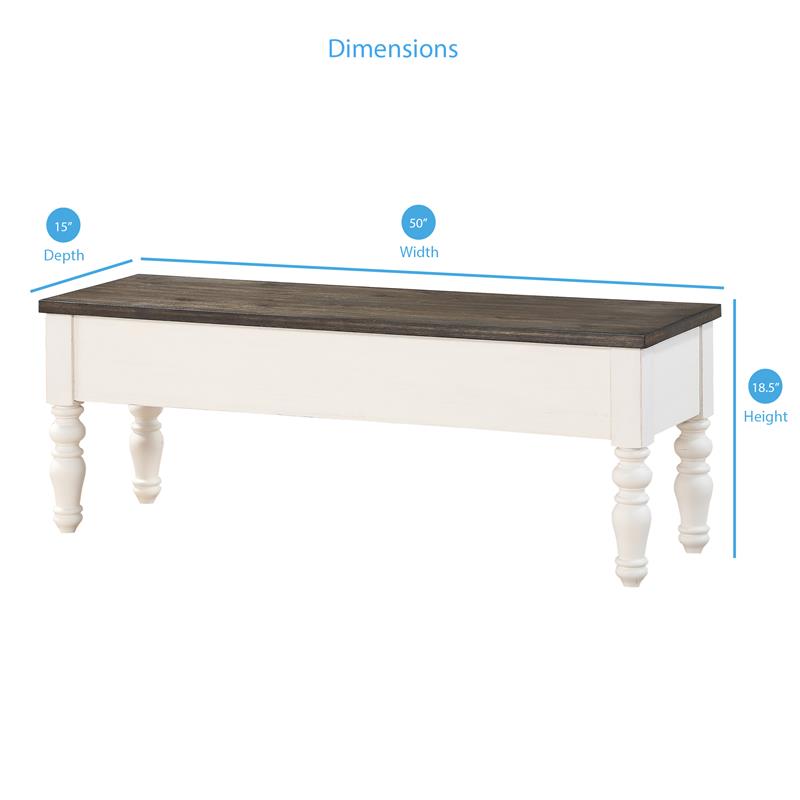 Kingfisher Lane Contemporary Two-Tone 6-Piece Dining Set in Ivory