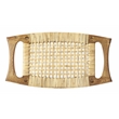 Kingfisher Lane Contemporary Wood and Rattan Stool in Natural