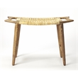 Kingfisher Lane Contemporary Wood and Rattan Stool in Natural