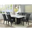 Kingfisher Lane Marble Top Rectangular 7 Piece Dining Set in Black