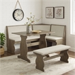 Kingfisher Lane Transitional Wood Corner Nook Dining Set in Brown