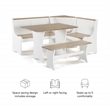 Kingfisher Lane Contemporary Dining Nook Set in Antique White