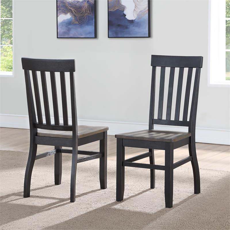 Kingfisher Lane Two-Tone Ebony and Driftwood 7-Piece Dining Set