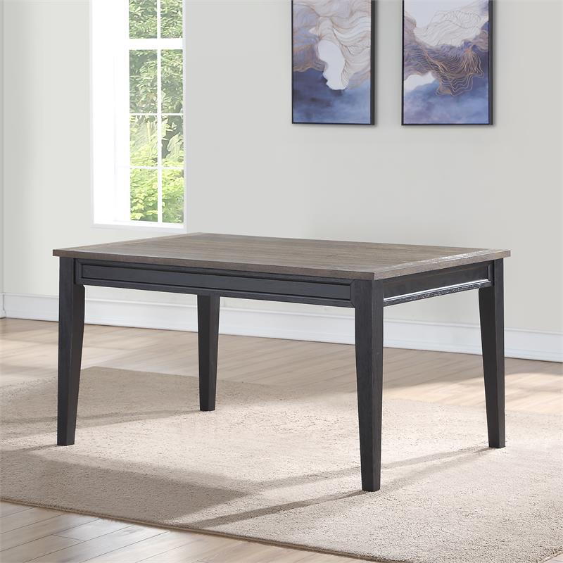 Kingfisher Lane Two-Tone Ebony and Driftwood 7-Piece Dining Set