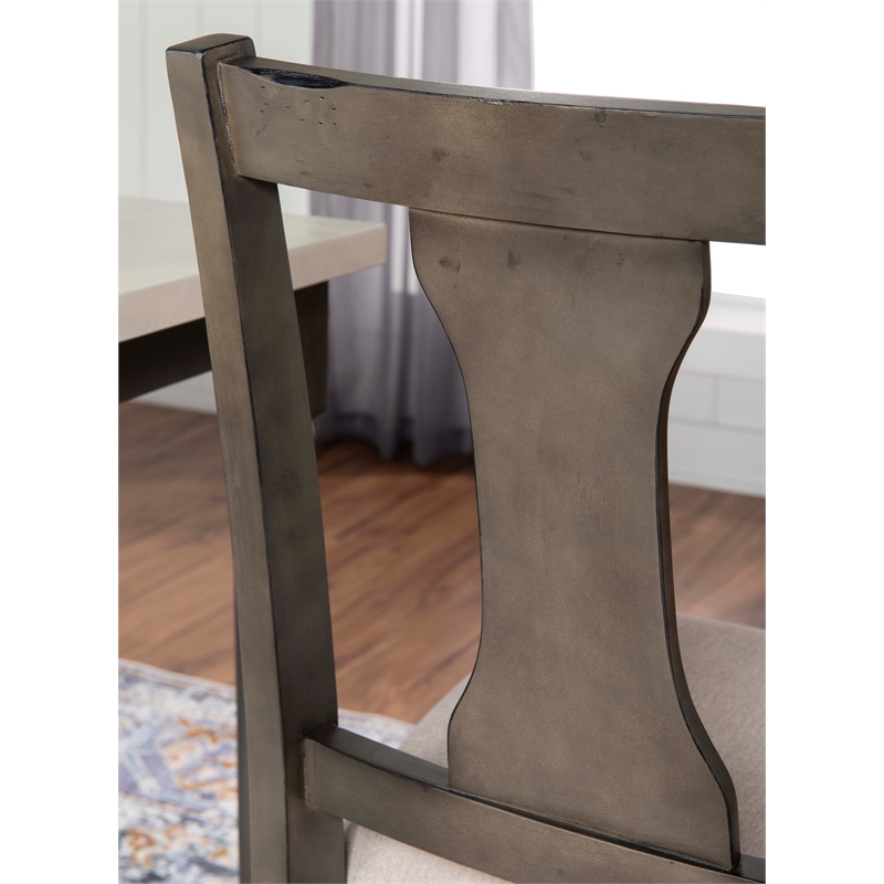 Kingfisher Lane Wood Five Piece Dining Set in Smokey White and Dark Gray