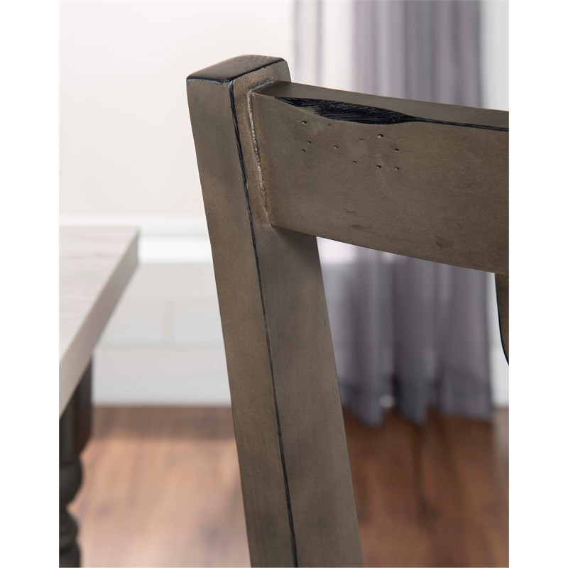 Kingfisher Lane Wood Five Piece Dining Set in Smokey White and Dark Gray