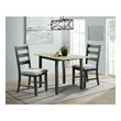 Kingfisher Lane Contemporary 3PC Drop Leaf Dining Set in Black