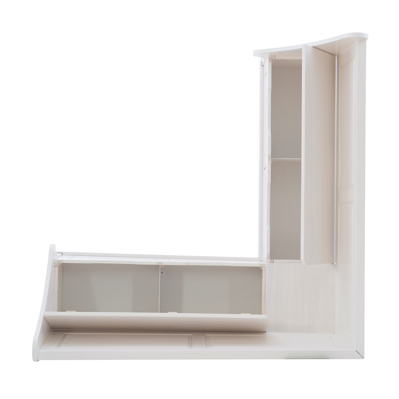 Kingfisher Lane Contemporary Wood Corner Breakfast Nook in White