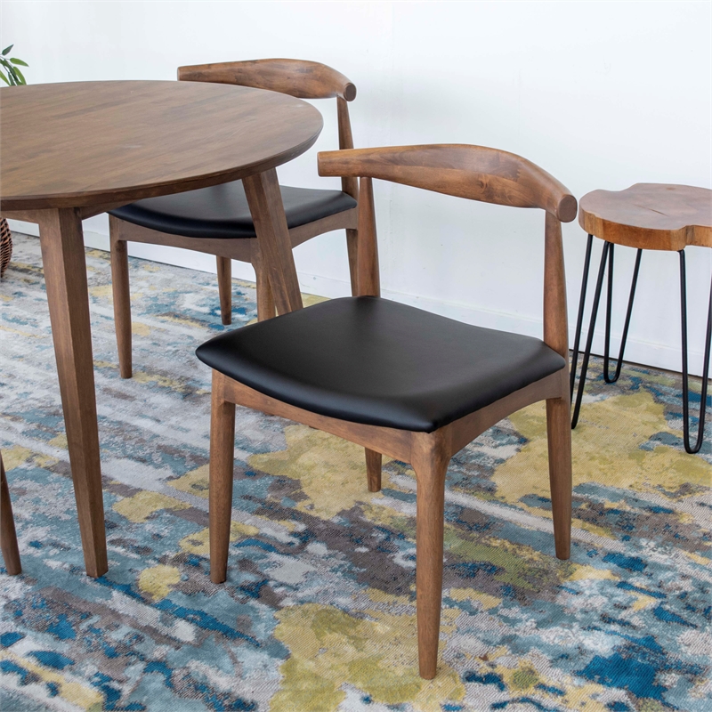 Kingfisher Lane Solid Wood Walnut Dining Room & Kitchen Table & Chair Set of 4