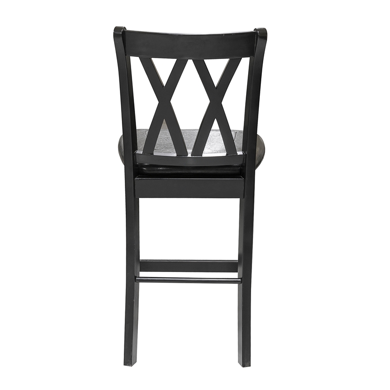 Kingfisher Lane 5 Piece Solid Wood Counter Height Dining Set in Black