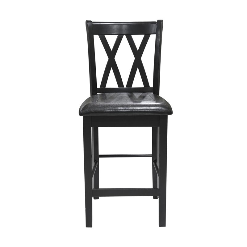 Kingfisher Lane 5 Piece Solid Wood Counter Height Dining Set in Black