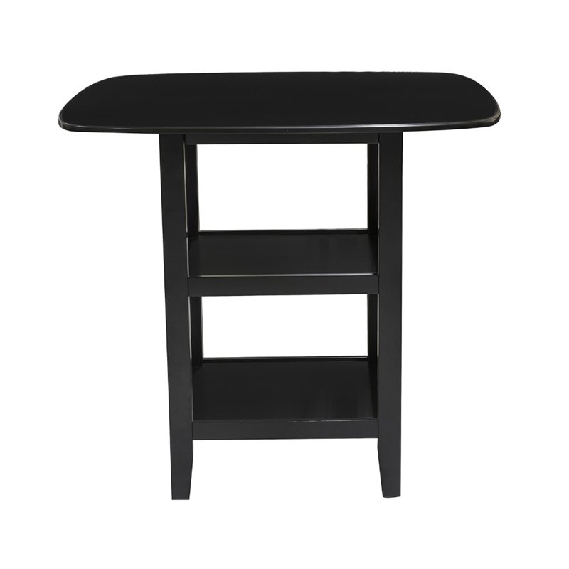 Kingfisher Lane 5 Piece Solid Wood Counter Height Dining Set in Black