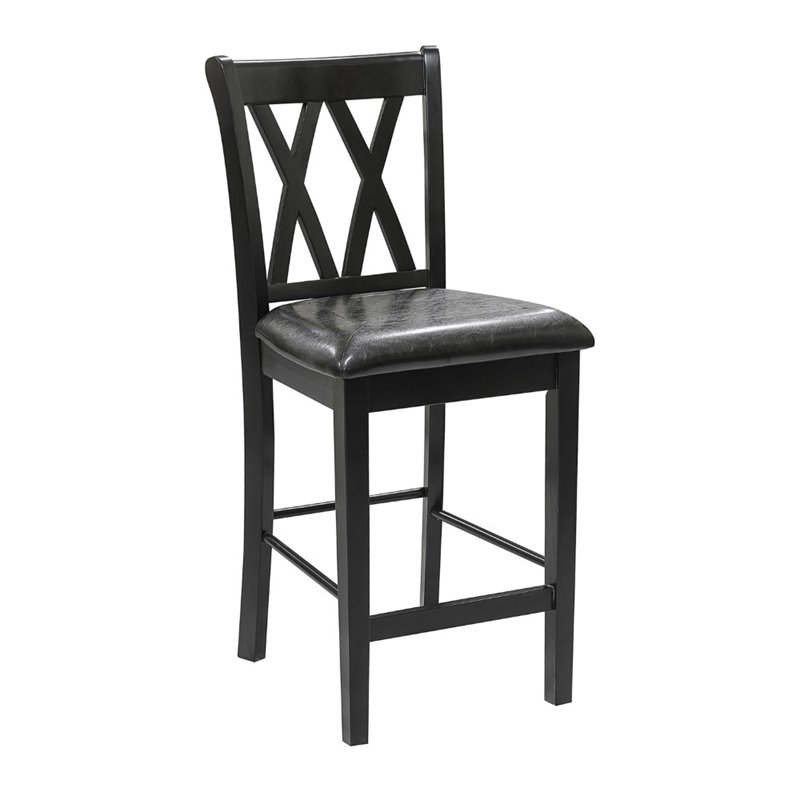 Kingfisher Lane 5 Piece Solid Wood Counter Height Dining Set in Black