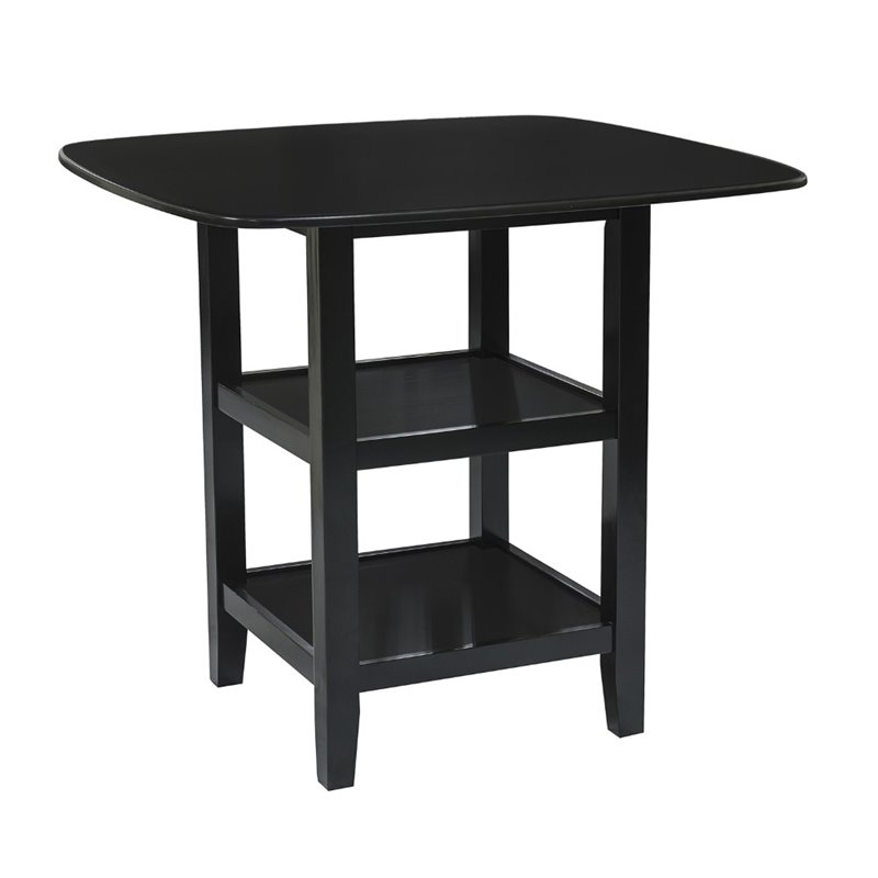 Kingfisher Lane 5 Piece Solid Wood Counter Height Dining Set in Black