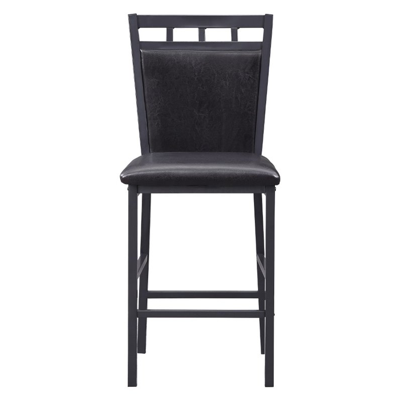 Kingfisher Lane 5 Piece Faux Marble Top Counter Height Dining Set in Black