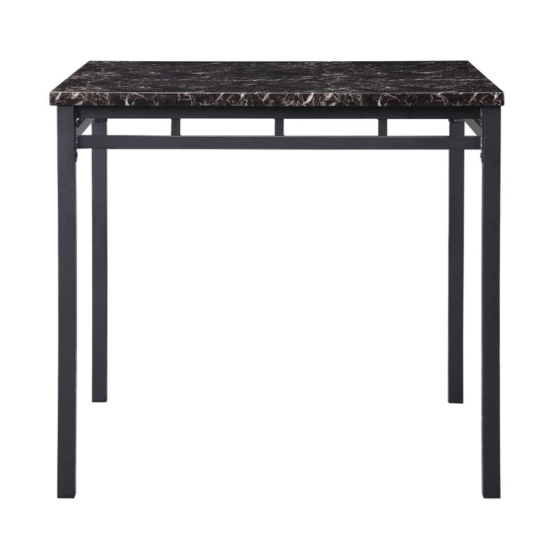 Kingfisher Lane 5 Piece Faux Marble Top Counter Height Dining Set in Black