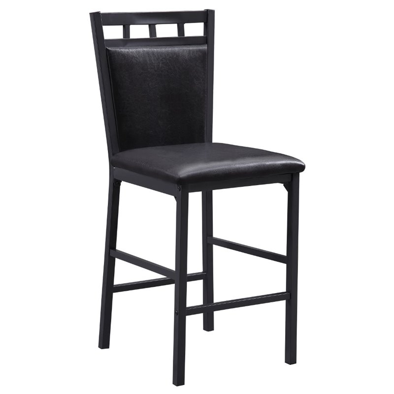 Kingfisher Lane 5 Piece Faux Marble Top Counter Height Dining Set in Black