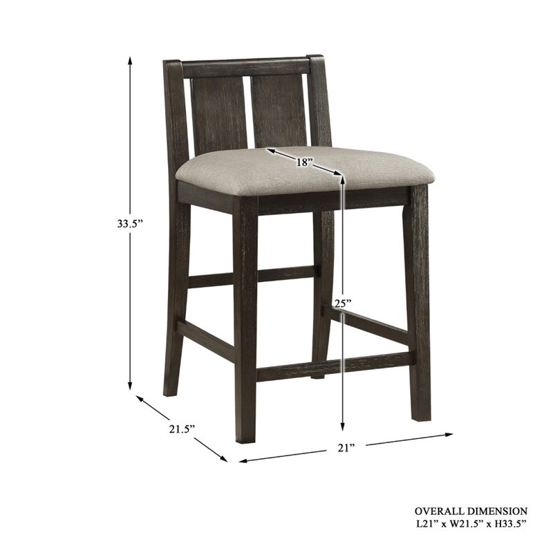 Kingfisher Lane 3 Piece Wood Counter Height Dining Set in Dark Cherry