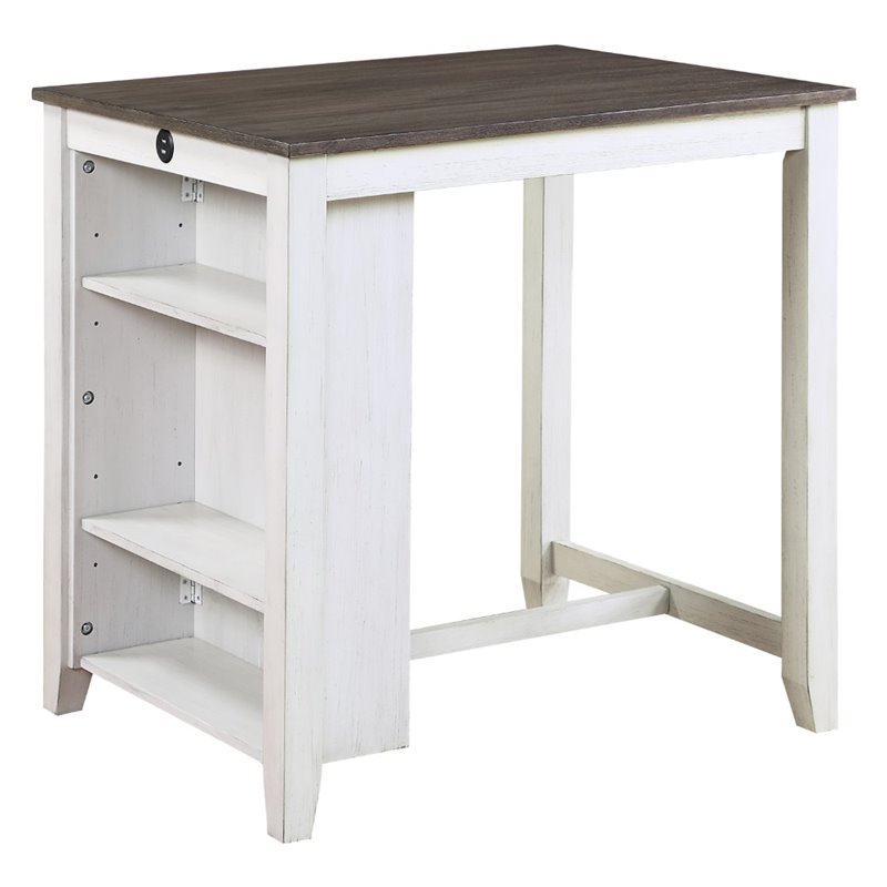 Kingfisher Lane 3 Piece Wood Counter Height Dining Set in Gray and White