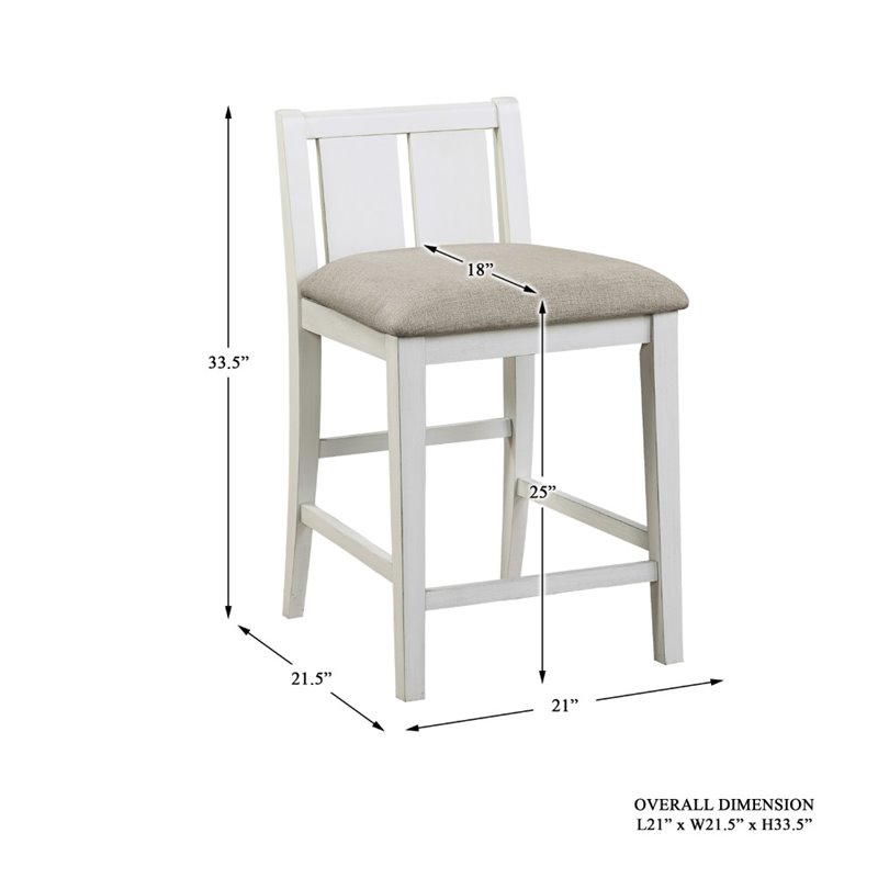Kingfisher Lane 3 Piece Wood Counter Height Dining Set in Gray and White